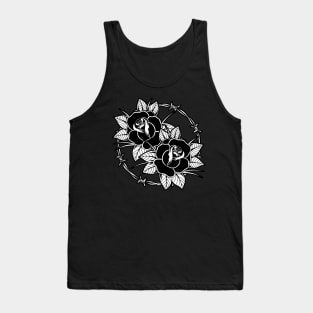 Double Traditional Tattoo Rose Tank Top